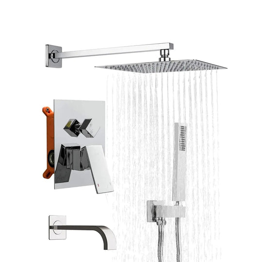 Brass Concealed Shower Mixer – Luxury Bath & Rain Set - Concealed Rain Shower SystemBathroomLux