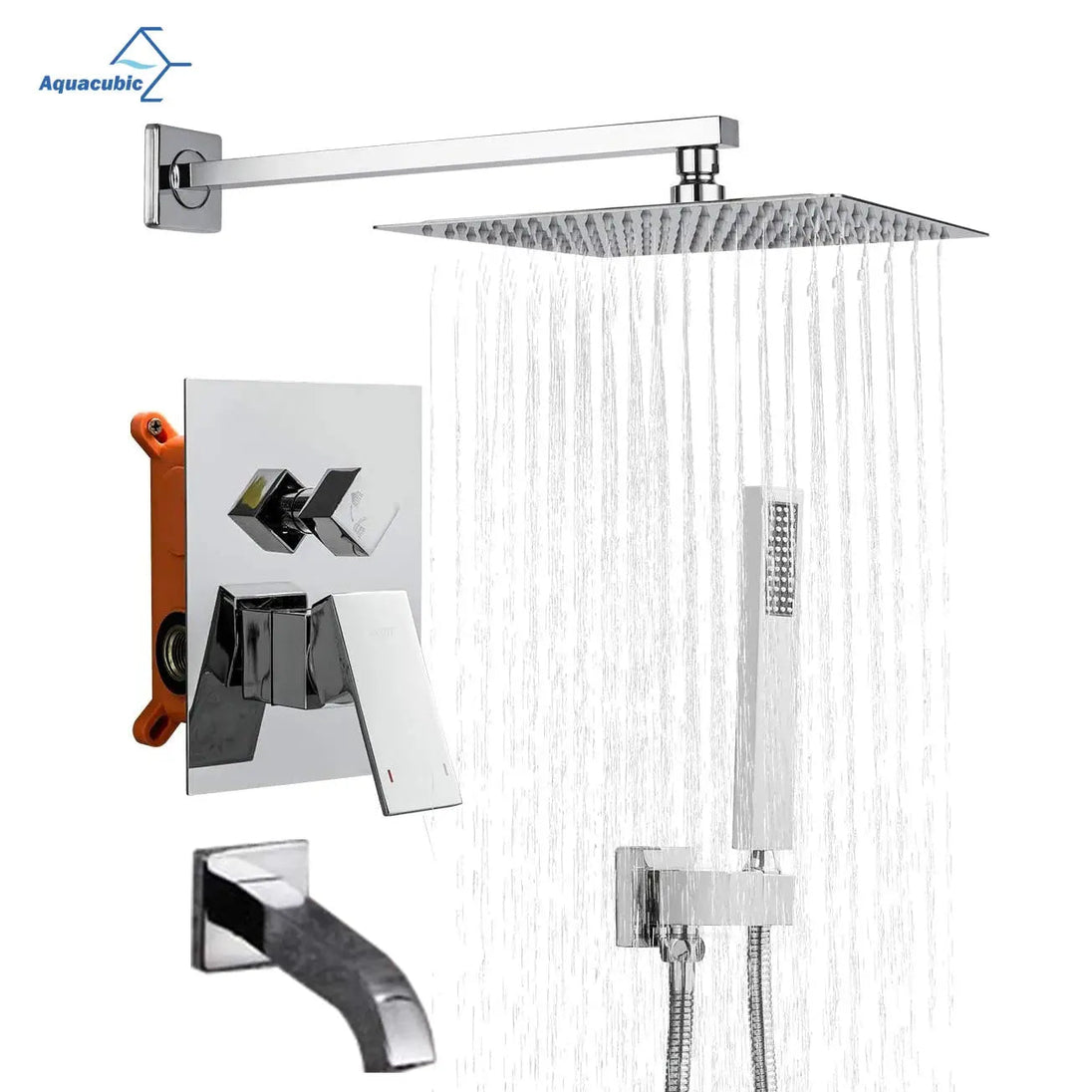 Brass Concealed Shower Mixer – Luxury Bath & Rain Set - Concealed Rain Shower SystemBathroomLux