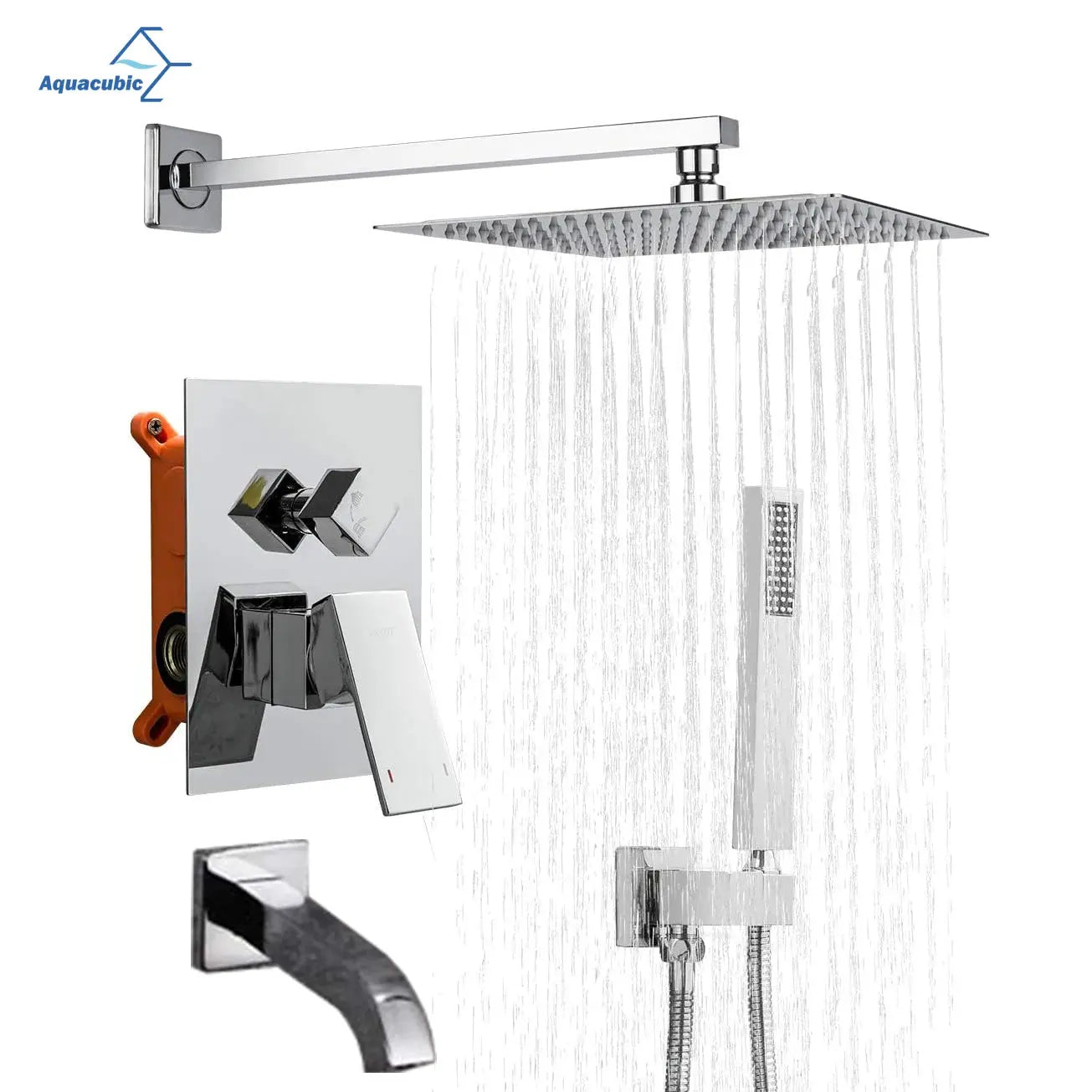 Brass Concealed Shower Mixer – Luxury Bath & Rain Set - Concealed Rain Shower SystemBathroomLux