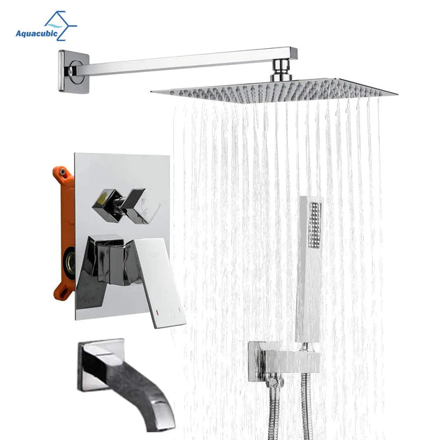 Brass Concealed Shower Mixer – Luxury Bath & Rain Set - Concealed Rain Shower SystemBathroomLux