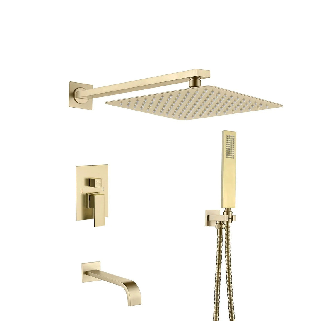 Brass Concealed Shower Mixer – Luxury Bath & Rain Set - Concealed Rain Shower SystemBathroomLux