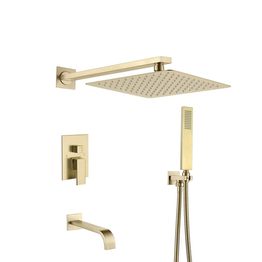Brass Concealed Shower Mixer – Luxury Bath & Rain Set - Concealed Rain Shower SystemBathroomLux