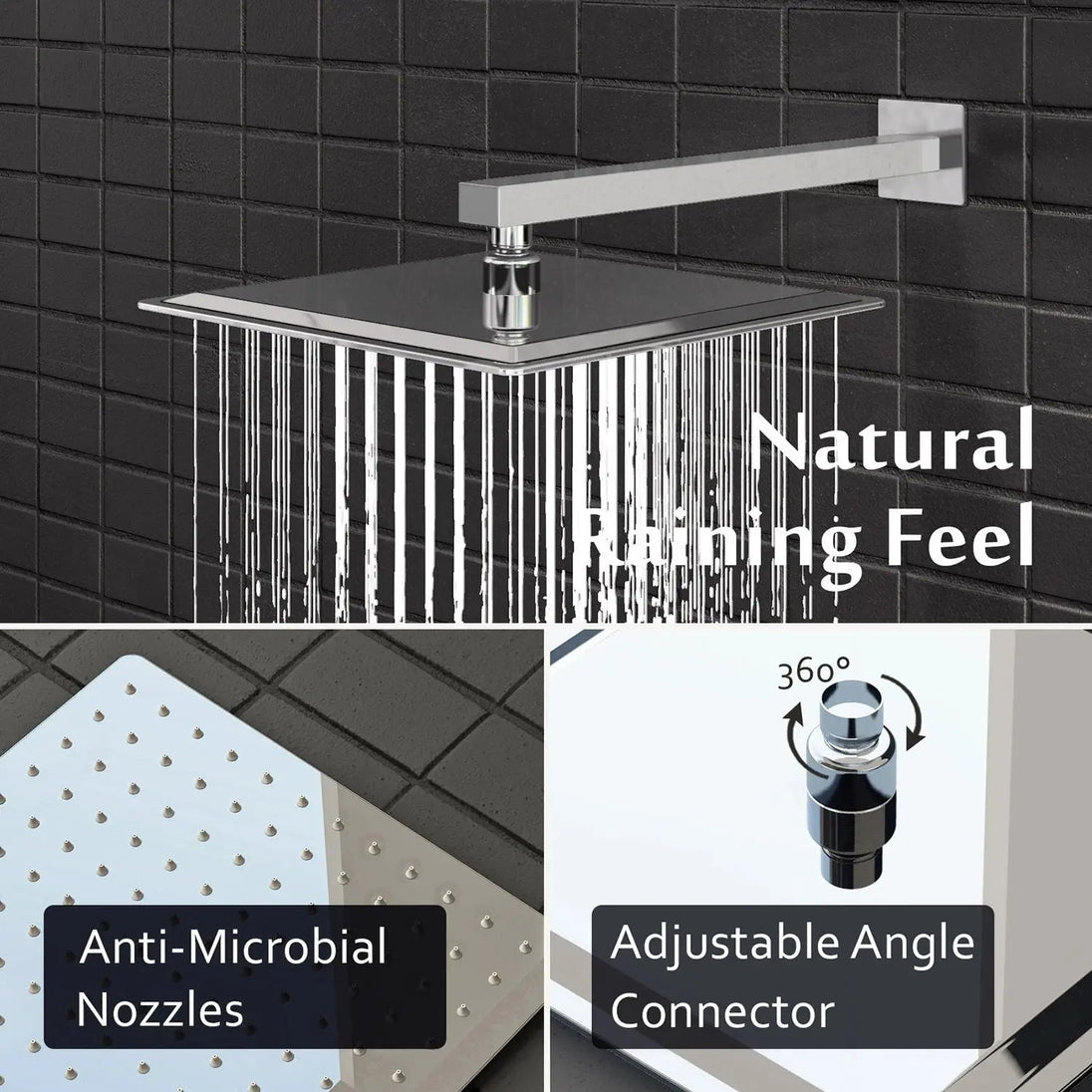 Brass Concealed Shower Mixer – Luxury Bath & Rain Set - Concealed Rain Shower SystemBathroomLux