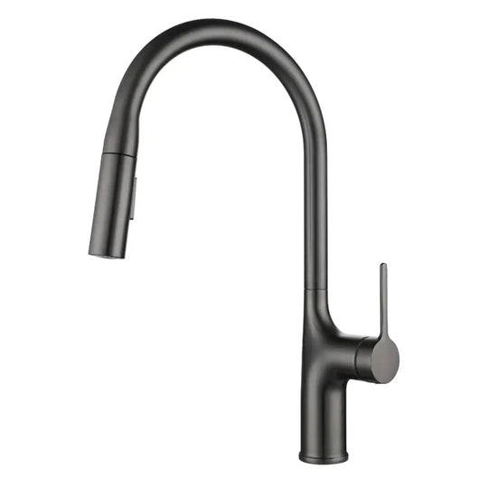 Brass Deck - Mounted Kitchen Faucet Pull - Out Single Handle and Dual Function - Kitchen Faucet Pull - OutBathroomLux