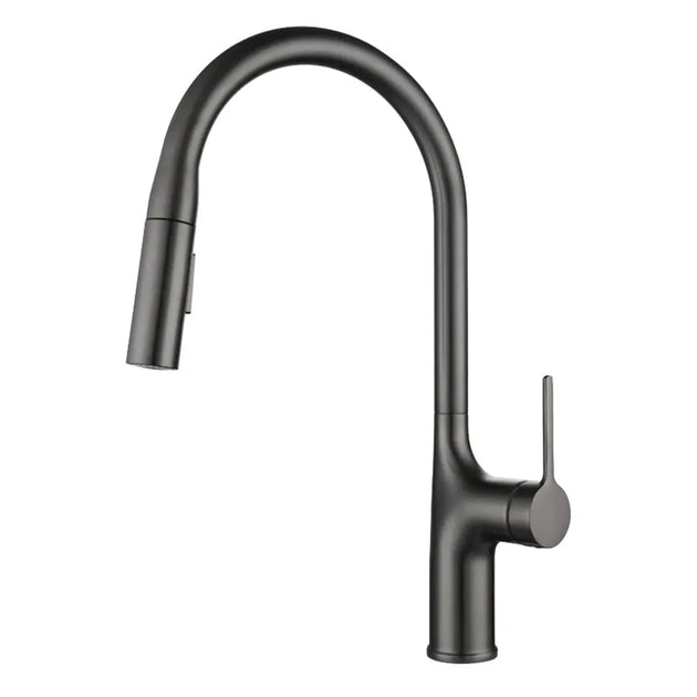 Brass Deck - Mounted Kitchen Faucet Pull - Out Single Handle and Dual Function - Kitchen Faucet Pull - OutBathroomLux