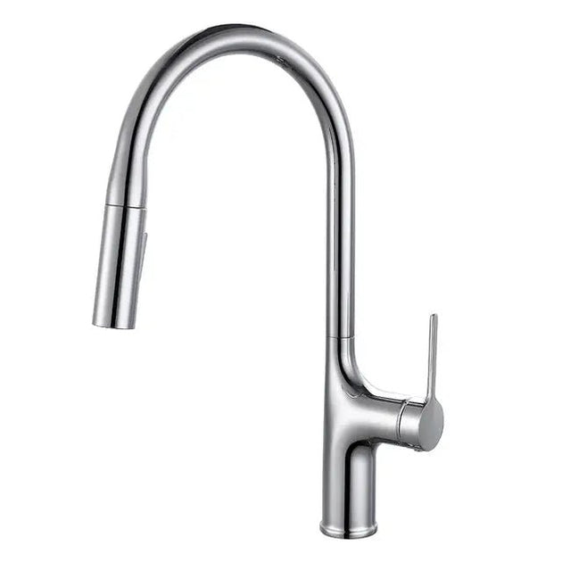 Brass Deck - Mounted Kitchen Faucet Pull - Out Single Handle and Dual Function - Kitchen Faucet Pull - OutBathroomLux