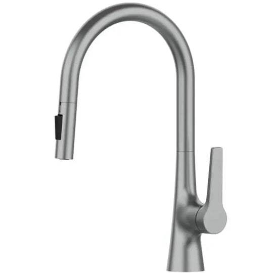 Brass Deck - Mounted Kitchen Faucet Pull - Out Single Handle and Dual Function - Kitchen Faucet Pull - OutBathroomLux