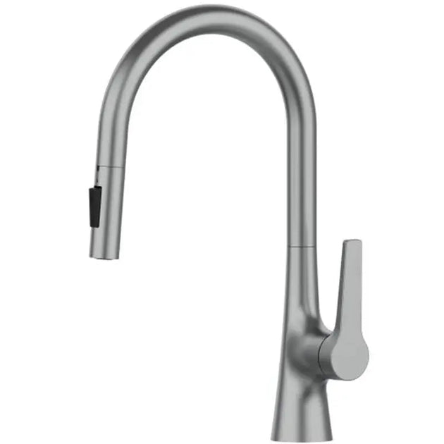 Brass Deck - Mounted Kitchen Faucet Pull - Out Single Handle and Dual Function - Kitchen Faucet Pull - OutBathroomLux