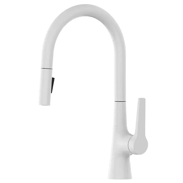 Brass Deck - Mounted Kitchen Faucet Pull - Out Single Handle and Dual Function - Kitchen Faucet Pull - OutBathroomLux