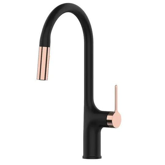 Brass Deck - Mounted Kitchen Faucet Pull - Out Single Handle and Dual Function - Kitchen Faucet Pull - OutBathroomLux