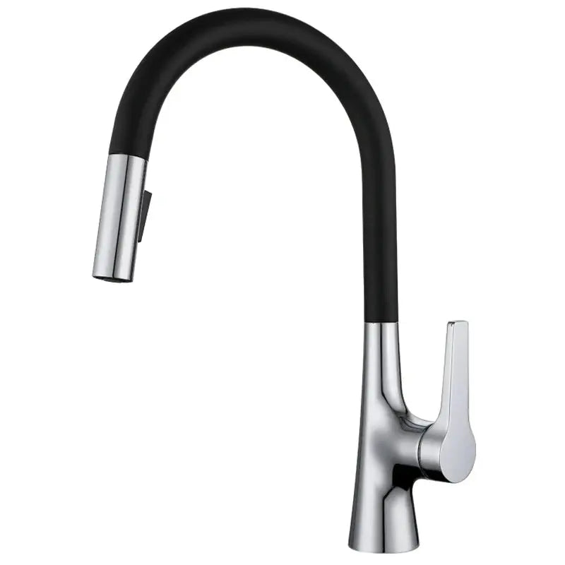 Brass Deck - Mounted Kitchen Faucet Pull - Out Single Handle and Dual Function - Kitchen Faucet Pull - OutBathroomLux