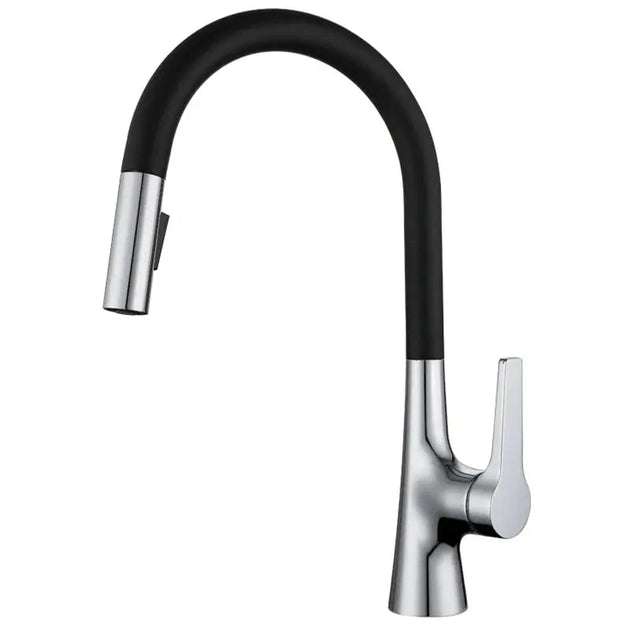 Brass Deck - Mounted Kitchen Faucet Pull - Out Single Handle and Dual Function - Kitchen Faucet Pull - OutBathroomLux