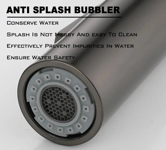 Brass Deck - Mounted Kitchen Faucet Pull - Out Single Handle and Dual Function - Kitchen Faucet Pull - OutBathroomLux