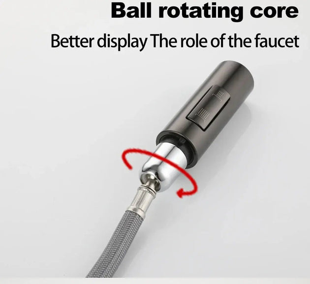 Brass Deck - Mounted Kitchen Faucet Pull - Out Single Handle and Dual Function - Kitchen Faucet Pull - OutBathroomLux