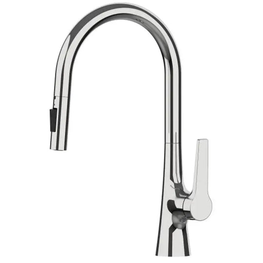 Brass Deck - Mounted Kitchen Faucet Pull - Out Single Handle and Dual Function - Kitchen Faucet Pull - OutBathroomLux