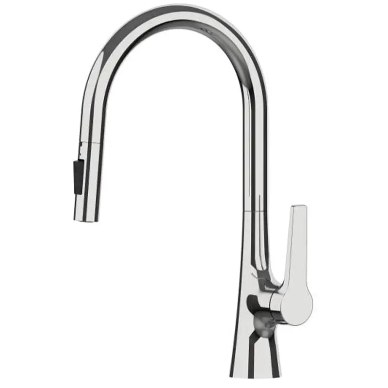 Brass Deck - Mounted Kitchen Faucet Pull - Out Single Handle and Dual Function - Kitchen Faucet Pull - OutBathroomLux
