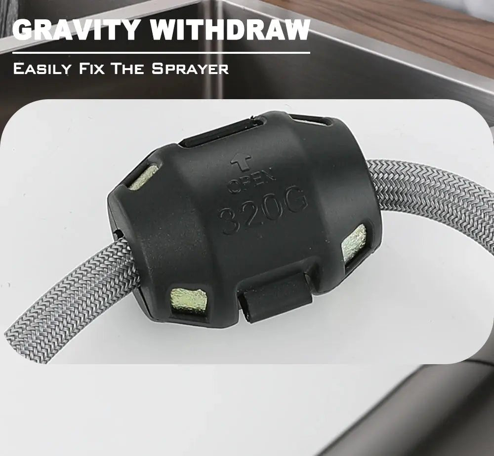 Brass Deck - Mounted Kitchen Faucet Pull - Out Single Handle and Dual Function - Kitchen Faucet Pull - OutBathroomLux