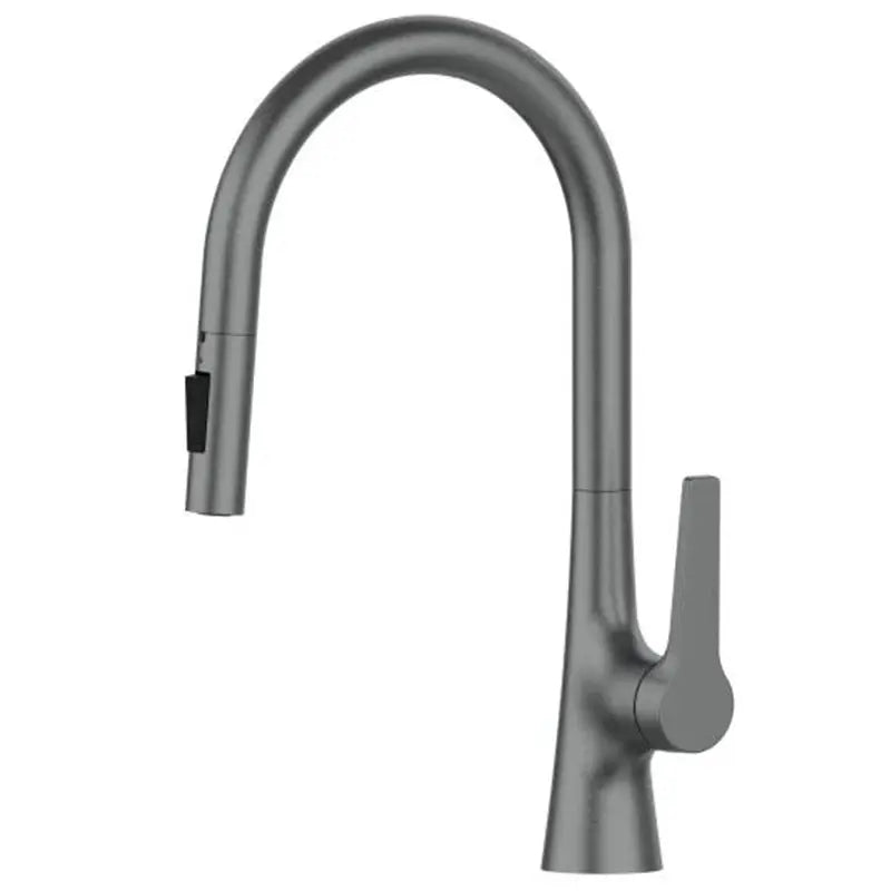 Brass Deck - Mounted Kitchen Faucet Pull - Out Single Handle and Dual Function - Kitchen Faucet Pull - OutBathroomLux