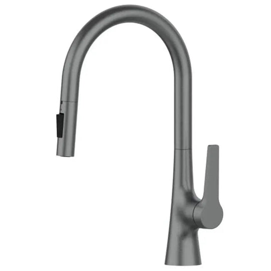 Brass Deck - Mounted Kitchen Faucet Pull - Out Single Handle and Dual Function - Kitchen Faucet Pull - OutBathroomLux