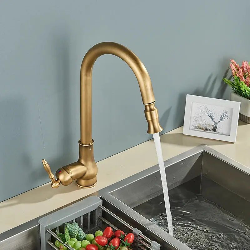 Brass Kitchen Tap – Sensor Mode, Single Handle Hot & Cold, Pull - Out Spout - Touchless Brass Kitchen Tap – Sensor ModeBathroomLux