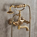 Brass Long Handle Carved Antique Telephone Shower Set - Bathtub & Shower FaucetsBathroomLux