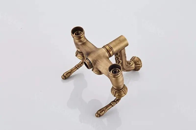 Brass Long Handle Carved Antique Telephone Shower Set - Bathtub & Shower FaucetsBathroomLux