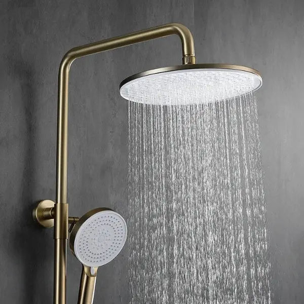 Brass Rainfall Shower System – Wall Mounted with Mixer & Handheld - bathtub shower faucetsBathroomLux