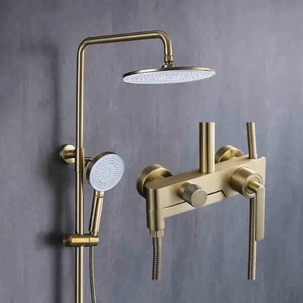 Brass Rainfall Shower System – Wall Mounted with Mixer & Handheld - bathtub shower faucetsBathroomLux