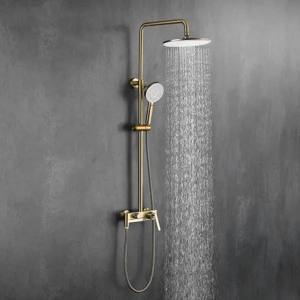 Brass Rainfall Shower System – Wall Mounted with Mixer & Handheld - bathtub shower faucetsBathroomLux