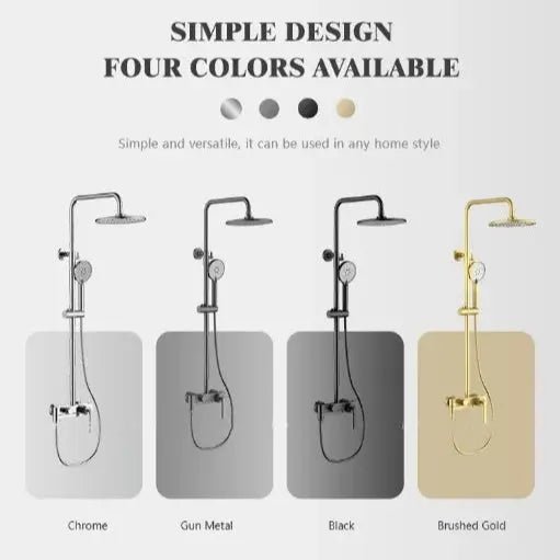 Brass Rainfall Shower System – Wall Mounted with Mixer & Handheld - bathtub shower faucetsBathroomLux