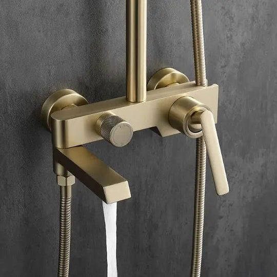 Brass Rainfall Shower System – Wall Mounted with Mixer & Handheld - bathtub shower faucetsBathroomLux