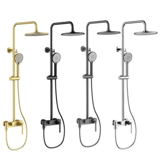 Brass Rainfall Shower System – Wall Mounted with Mixer & Handheld - bathtub shower faucetsBathroomLux