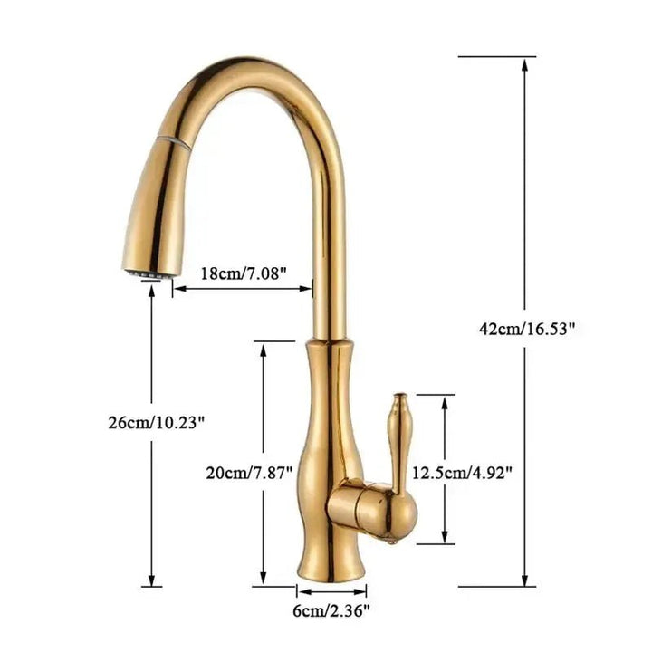 Brass Sensor Kitchen Tap – 360° Swivel, Pull - Out Spout, Hot & Cold Mixer - BathroomLux