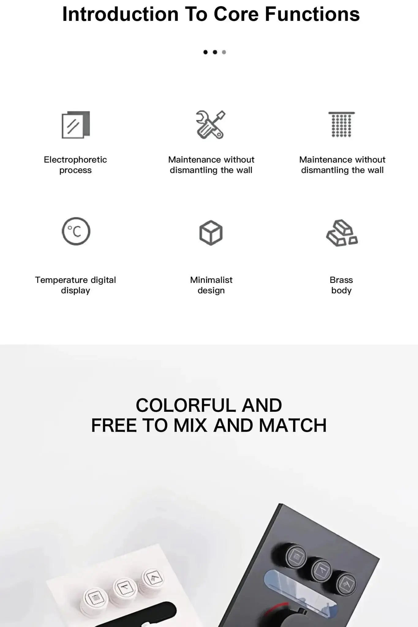 Brass Thermostatic Shower System – Wall Mounted LED Digital Display Hot & Cold Mixer - bathroom faucet with led lightsBathroomLux