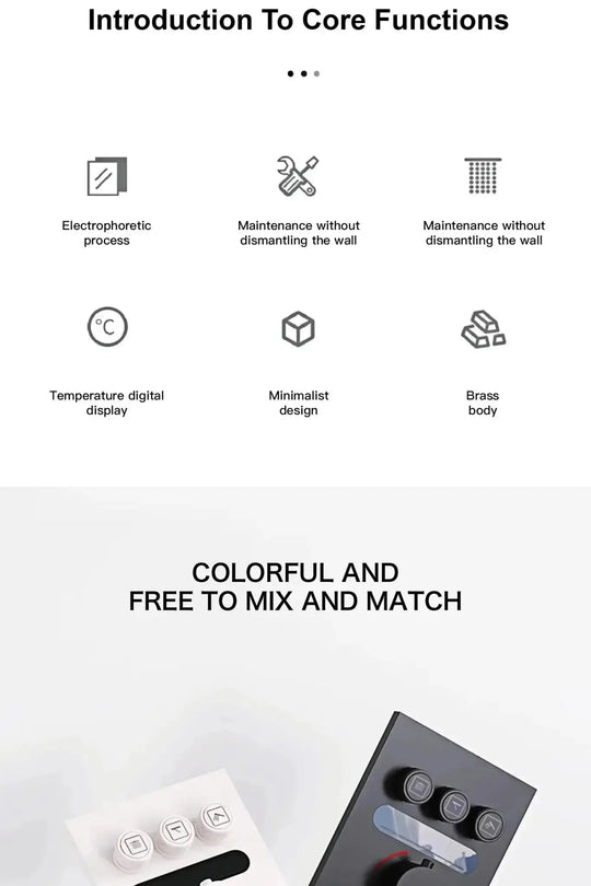 Brass Thermostatic Shower System – Wall Mounted LED Digital Display Hot & Cold Mixer - bathroom faucet with led lightsBathroomLux