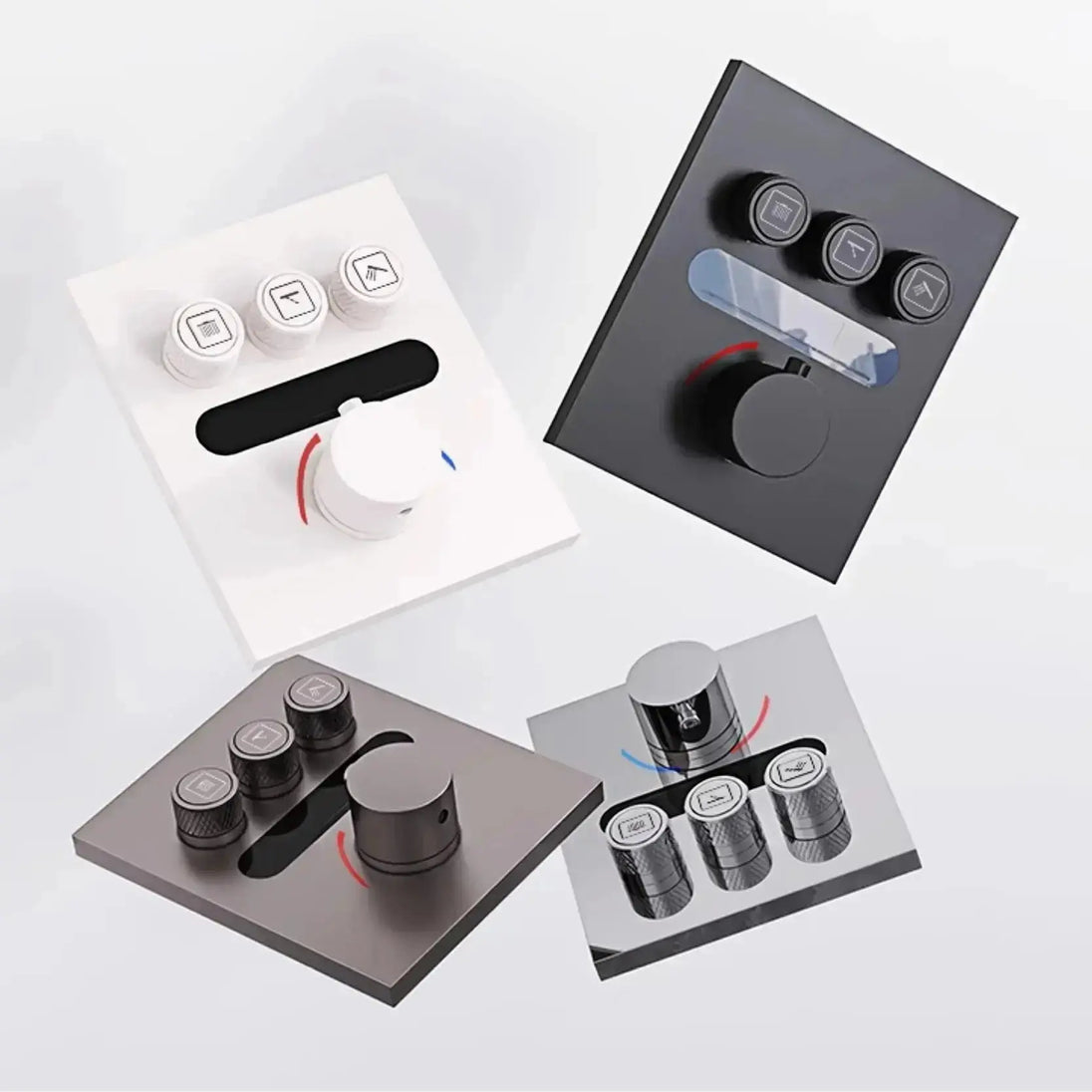 Brass Thermostatic Shower System – Wall Mounted LED Digital Display Hot & Cold Mixer - bathroom faucet with led lightsBathroomLux