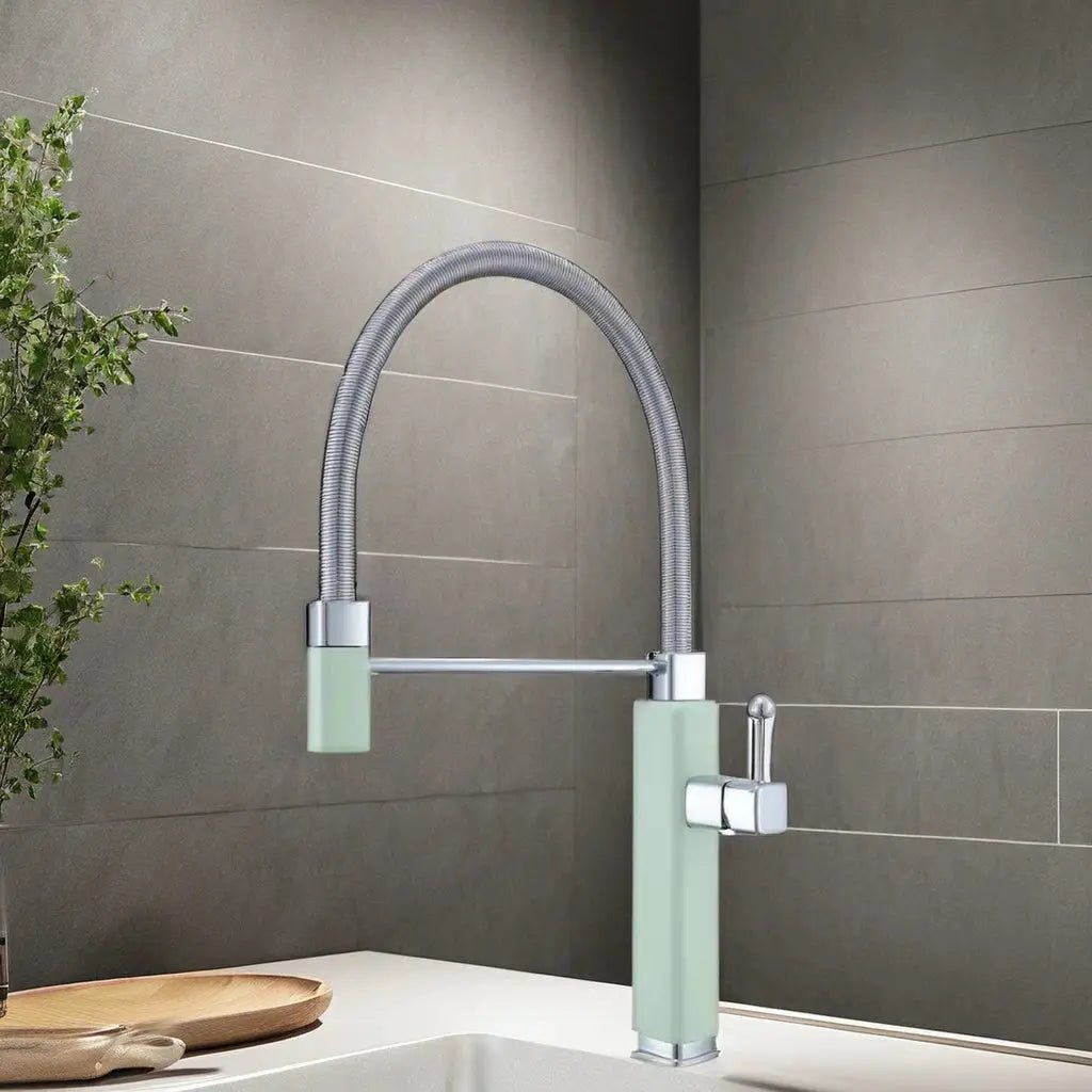 Brass Vintage Style Pull - Down Kitchen Faucet with Rotating Extendable Sprayer - Copper Vintage Style Pull - Down Kitchen FaucetBathroomLux