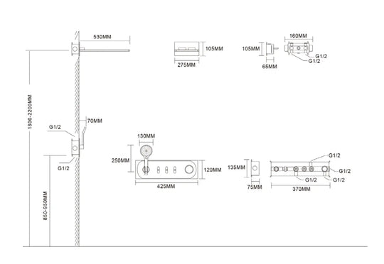 Brass White Concealed Rainfall Shower Set – Shower Mixer - Concealed Rain Shower SystemBathroomLux