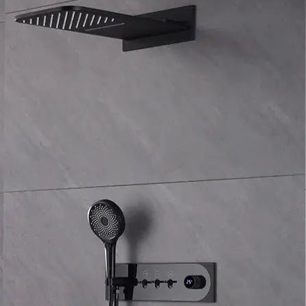 Brass White Concealed Rainfall Shower Set – Shower Mixer - Concealed Rain Shower SystemBathroomLux