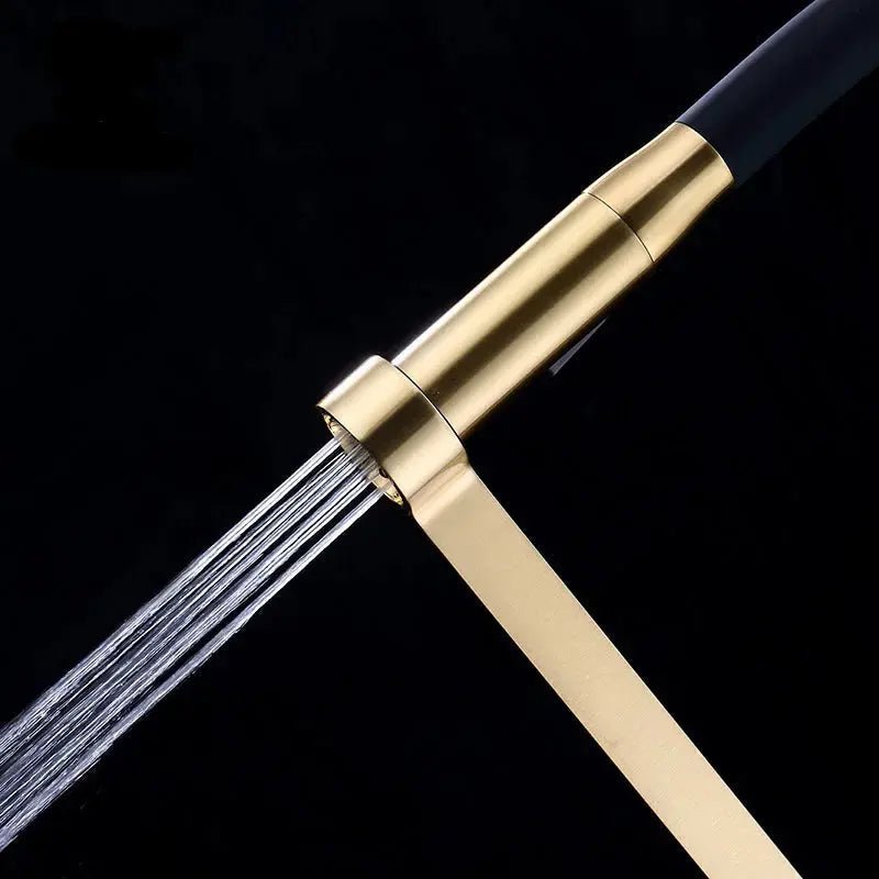 Brushed Brass Gun Grey Kitchen Mixer Tap – Pull Out Modern Sink Faucet - 2 - Way Smart Touch Pull Down Kitchen FaucetBathroomLux