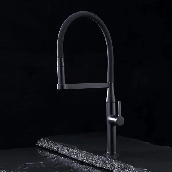 Brushed Brass Gun Grey Kitchen Mixer Tap – Pull Out Modern Sink Faucet - 2 - Way Smart Touch Pull Down Kitchen FaucetBathroomLux