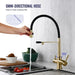 Brushed Gold 3 - Way Kitchen Faucet with Pull - Out Spray Filtered Water Mixer Tap - 3 Ways Kitchen Pull OutBathroomLux