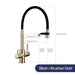 Brushed Gold 3 - Way Kitchen Faucet with Pull - Out Spray Filtered Water Mixer Tap - 3 Ways Kitchen Pull OutBathroomLux