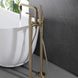 Brushed Gold Freestanding Bath Tap with Hand Shower Floor - Standing Mixer Tap - Brushed Gold Freestanding Bath TapBathroomLux
