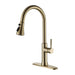 Brushed Gold Kitchen Faucet Pull - Out Single Handle Tap - brushed gold kitchen faucet.BathroomLux