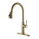 Brushed Gold Kitchen Faucet Pull - Out Single Handle Tap - brushed gold kitchen faucet.BathroomLux
