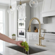Brushed Gold Kitchen Faucet Pull - Out Single Handle Tap - brushed gold kitchen faucet.BathroomLux
