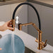 Brushed Gold Pull Down Kitchen Filter Faucet – Solid Brass Mixer Tap - kitchenBathroomLux