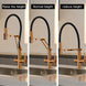 Brushed Gold Pull Down Kitchen Filter Faucet – Solid Brass Mixer Tap - kitchenBathroomLux
