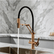 Brushed Gold Pull Down Kitchen Filter Faucet – Solid Brass Mixer Tap - kitchenBathroomLux